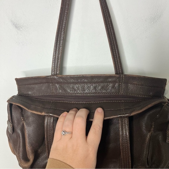 J. Jill brown leather shoulder bag medium size 12.75” x 11” - Picture 7 of 12
